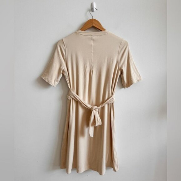 LULULEMON • Cotton Wrap-Front T-Shirt Dress in Prosecco - Picture 9 of 14